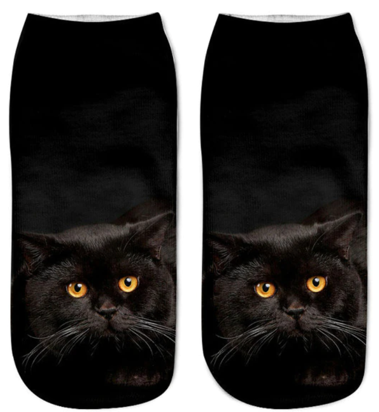 New 3D Print Funny Cute Cartoon Kitten Unisex Creative Colorful Multiple Cat Face Happy Low Ankle Socks For Women